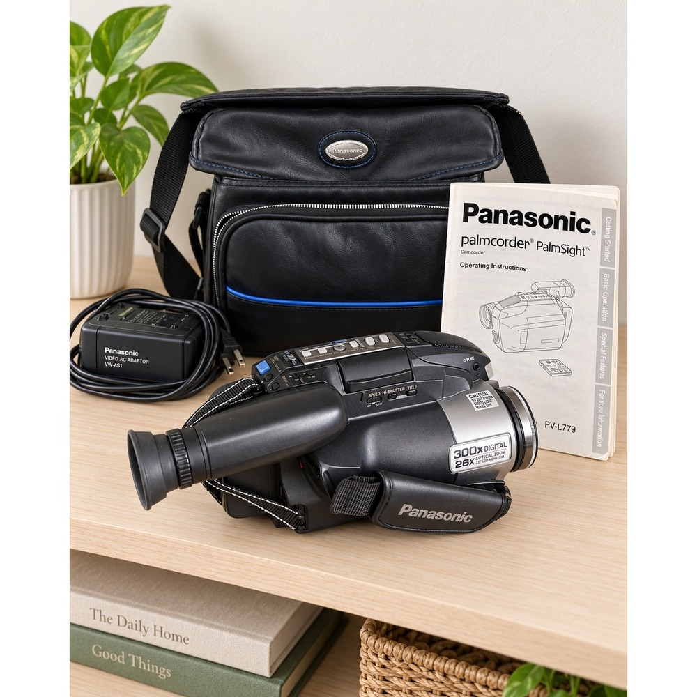 Panasonic Palmcorder PalmSight PV-L779 VHS-C Camcorder Bag Manual NOT TESTED